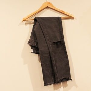 Free People Cutoff Charcoal Jeans